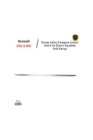 Renault Clio 4 Sw Krom Arka Tampon Çıtası 2012 Ve Üzeri P.çelik