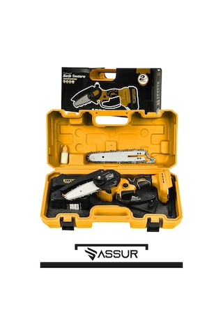 Assur ASR745-02-24 18v Çift Akülü Dal Budama Testere Sarı