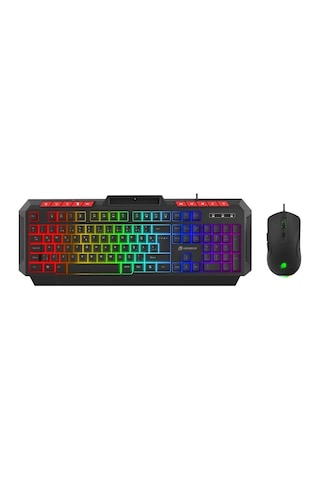 Gamebooster Knight Km-11b Rainbow Aydınlatmalı Kablolu Oyuncu Klavye & Rgb Mouse Set -