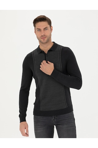 Pierre Cardin Erkek Açık Gri Melanj Triko Kazak 50279429-vr091 Açık Gri Melanj