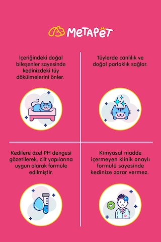 Metapet Kedi Tüy Dökülmesi Karşıtı Kuru Köpük Şampuan E Vitaminli 200 ML