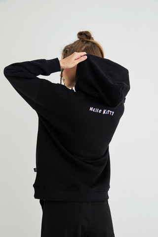 Hello Kitty Lisanslı Baskılı 3d Kapüşonlu Kalın Sweatshirt Renkli