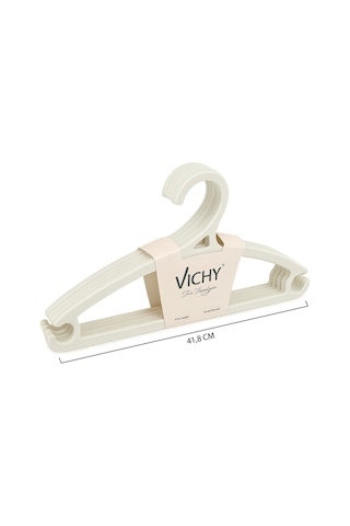Vichy 5 Li Kaymaz Askı 41,8 Cm Krem Renk Çok Amaçlı Elbise & Pantolon Askısı Vch-7019 Açık Bej