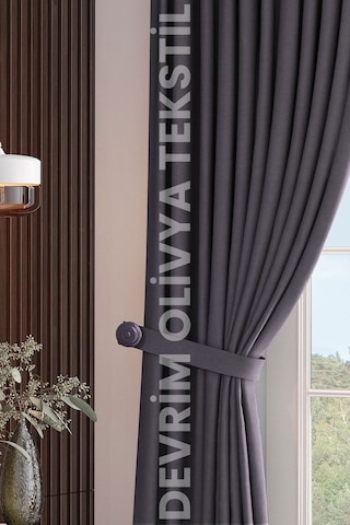 Devrim Olivya Tekstil Lüks 1. Sınıf Özel Dikim Füme Blackout Işık Geçirmez Fon Perde Ekstraforlu Karartma Model Füme