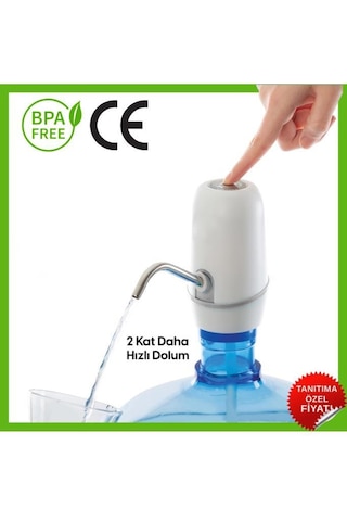 Vayomy Damacana Su Pompası 8w Çift Motorlu Şarjlı Otomatik Hızlı Dolum Bpa Içermez ,ce Belgelidir Beyaz