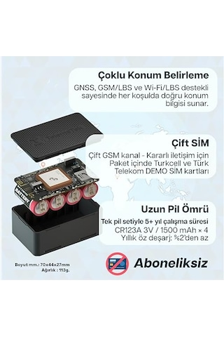 Tr İm3l Otonom Gsm/gps/wi-fi Takip Cihazı, Çift Sim, 5 Yıl Pil Ömrü, Aboneliksiz
