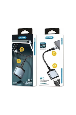 Go Des GD-UC071 2in1 Şarj Ve Ses Adaptörü