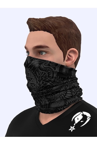 Xmlbayiciniz Extreme Siyah Kurt Kamuflaj Desenli Boyunluk Buff Bandana Saç Bandı Balaclava Yüz Maskesi Genel