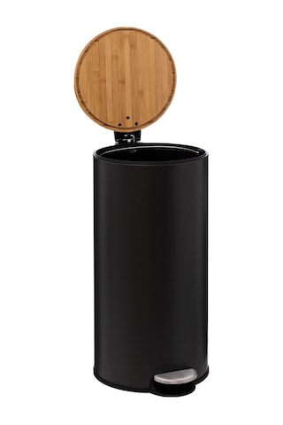 5five Çöp Kovaları Simply Smart Bambou 30 Lt Metal Siyah