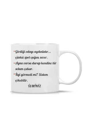 Aslan Burcu Kupa Renkli Burç Tasarımı Özlü Sözlü Hediye Kupa Astroloji Temalı Bardak Beyaz