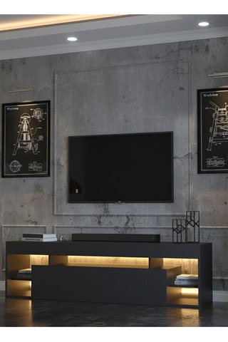 Resital Ledli Tv Ünitesi L1502-4 Antrasit Antrasit