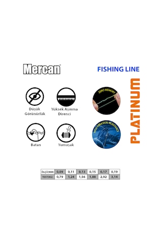 Mercan Platinum (Özel )Çapari Köstek Misinası 0.100 KG