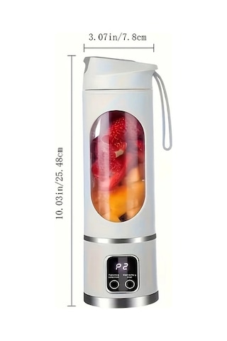 Turcoshop11 Mor Portabl Kablosuz Blender Ve El Meyve Sıkacağı - Usb Şarjlı Taşınabilir Smoothie Yapıcı