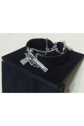 Desert Eagle Figürlü Erkek Çelik Kolye