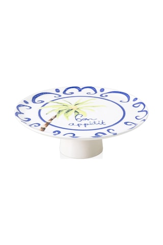 The Mia Palma Ayaklı Servis Tabağı 30x10 Cm Çok Renkli