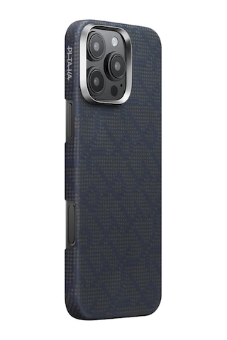 Apple Uyumlu iPhone 16 Pro Max Magsafe Özellikli Kılıf Aramid Fiber Pitaka Tactile Woven Monogram Serisi Siyah