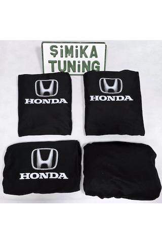 Honda Siyah Otomobil Servis Kılıfı 1.kalite Penye Kumaş Ön Arka Takım 4 Parça Arka Logolu Yikanabi 1 Takım