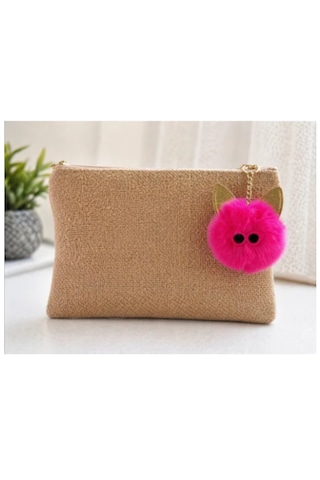 Premium Kadın Hasır Jüt Astarlı Clutch Makyaj Çantası