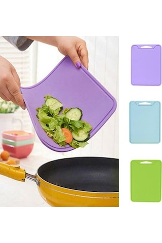 Açık Yeşil Esnek Silikon Kaymaz Kesme Tahtası Plaka Doğrama Sebze Et Bloğu