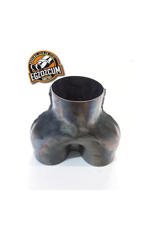 Dkp Boru 90 Mm Kaynaklı Çatal Dual Uyumlu Çift Çıkışlı Ham Egzoz Eksoz Pantalonu