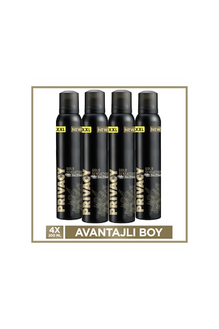 Privacy Gold Man Erkek Deodorant 4x200 Ml