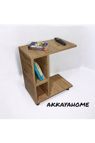 Tekerlekli Yan Sehpa C Sehpa Koltuk Sehpası Raflı Koltuk Yanı Sehpası
