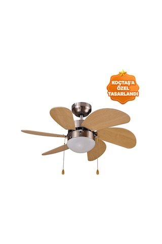 Koçtaş 6 Kanat Ahşap Tavan Vantilatörü 80 CM