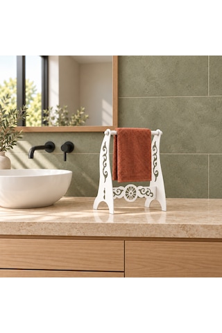 Metal El Havluluğu, Ayaklı Banyo Havluluk Standı, 4 Renk Seçeneği Beyaz