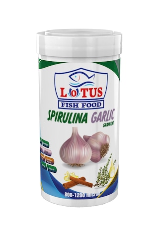Spirulina Garlic 250ml Kutu Granül Balık Yemi