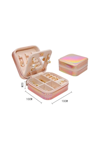 Chavin Pembe Seyahat Yüzük Küpe Kolye Takı Kutusu St1-67pm Pembe