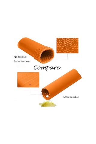 Sarımsak Presi - Silikon Sarımsak Soyucu - Kolay Silindir Sarımsak Soyma Tüpü - Silikon Alet - Ellerden Koku Gelmeden Saniyeler İçinde Sarımsak Dişlerini Soyar - Skinorange Siyah