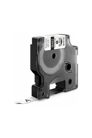 Dymo Rhinopro 18482 Beyaz/Siyah Sabit Polyester Şerit 9 MM X 5.5