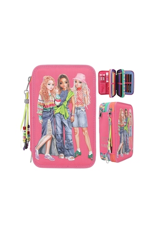 Top Model Happy Girls 3 Katlı İçi Dolu Kalem Çantası 412910 Çok Renkli