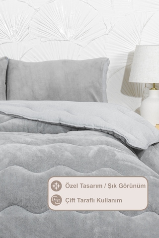 Elart Victor Comfort Uyku Seti Tek Kişilik Wellsoft 2 Parça 155x215 Cm Gri Gri