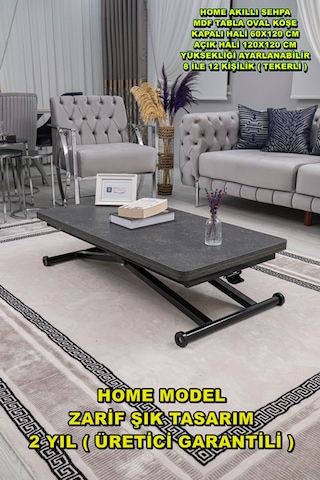 Home Üst Tabla Mdf Kartal Oval Köşe Alt Ayak Siyah