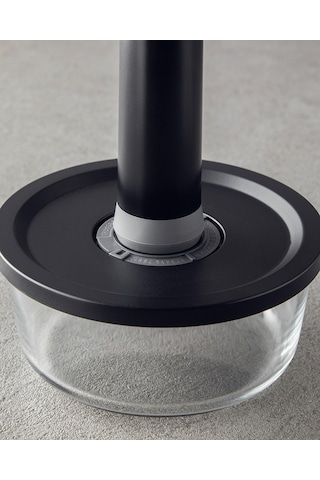 English Home Vacuum Pro Lock 7 Parça Vakum Cihazlı Cam Saklama Kabı Siyah Siyah