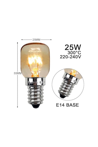 Yanuoda Fırın Ampulü 25w 300 C Küçük Edison Vidalı E14 Nikel Tuz Lambası Ampul Pigme Lamba 5