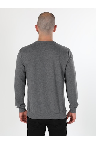 Colin's Colins Regular Fit Baskılı Antrasit Erkek Sweatshirt Antrasit