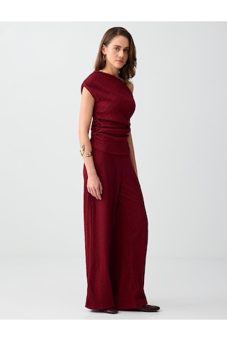Jimmy Key Jimmy Key Bordo Beli Lastikli Normal Paça Normal Bel Örme Pantolon 6sw186692562