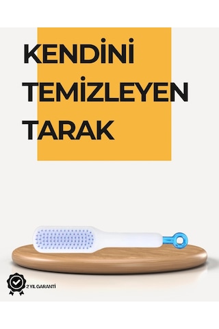 Kendi Kendini Temizleyen Saç Tarağı Anti-statik, Silikon Uçlu, Abs Malzeme, 22x4 Cm