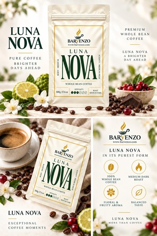 Barvenzo Luna Nova 500 G Zarif Dokunuş Çekirdek Kahve French Press