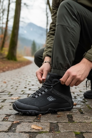 Enoch Erkek Termal Soft Shell Su Geçirmez Outdoor Trekking Ve Doğa Botu Siyah