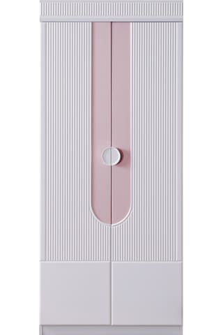 Gardırop, Vira 2 Kapaklı Dolap - Pembe Ahşap