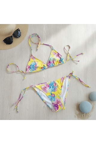 Bonbon Kadın Plaj Giyim Desenli Bikini Takım Bb2599 Çok Renkli
