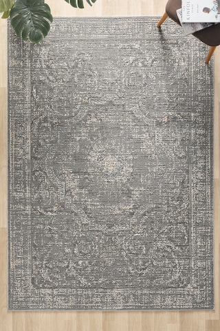 Mariesse Home Asır Serisi Vintage Modern Dokuma Salon Oturma Odası Halısı 1436a-antrasit