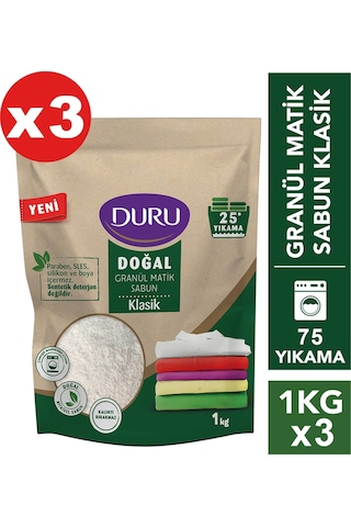 Duru Granül Matik Sabun Klasik 25 Yıkama 3 x 1 KG