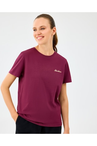 Skechers W Light Fabric T-shirt Kadın Bordo Tshirt S2520239-3877 Bordo