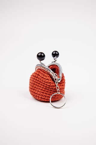 Fabric Craft Bag Mini Bozuk Para Cüzdanı Anahtarlık Klipsli Kiremit