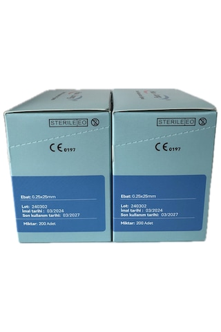 Akupunktur İğnesi Kuru İğne 0.25x25 Mm 200lük Paket 2 Kutu