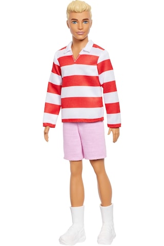Barbie Fashionistas Ken Bebek Kırmızı Beyaz Polo Tişörtü, Pembe Ş
